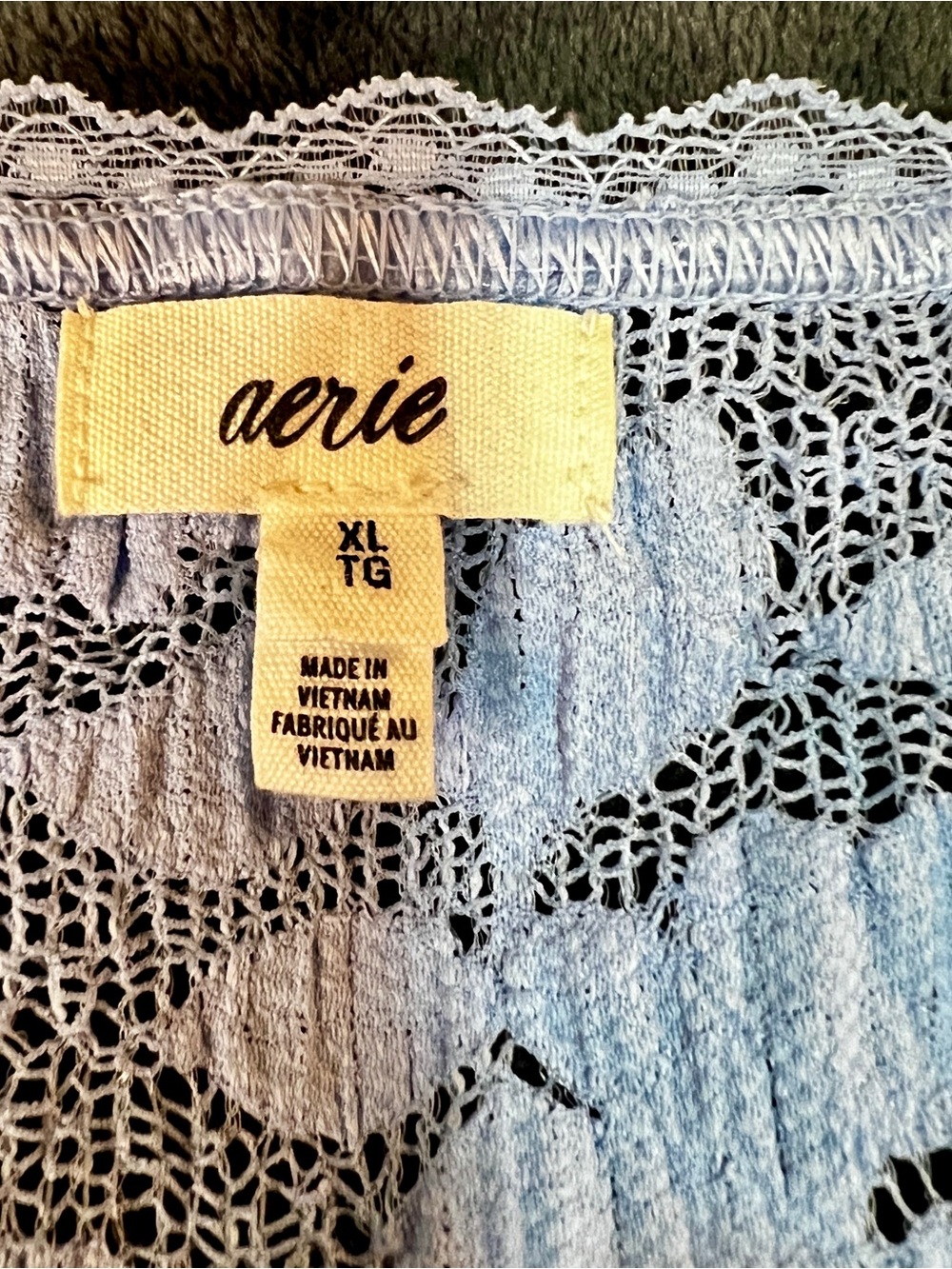 Aerie Off Shore Lace Sheer Blue Mesh Nightie Indie Sleaze Festival Mini Dress XL - Picture 10 of 14
